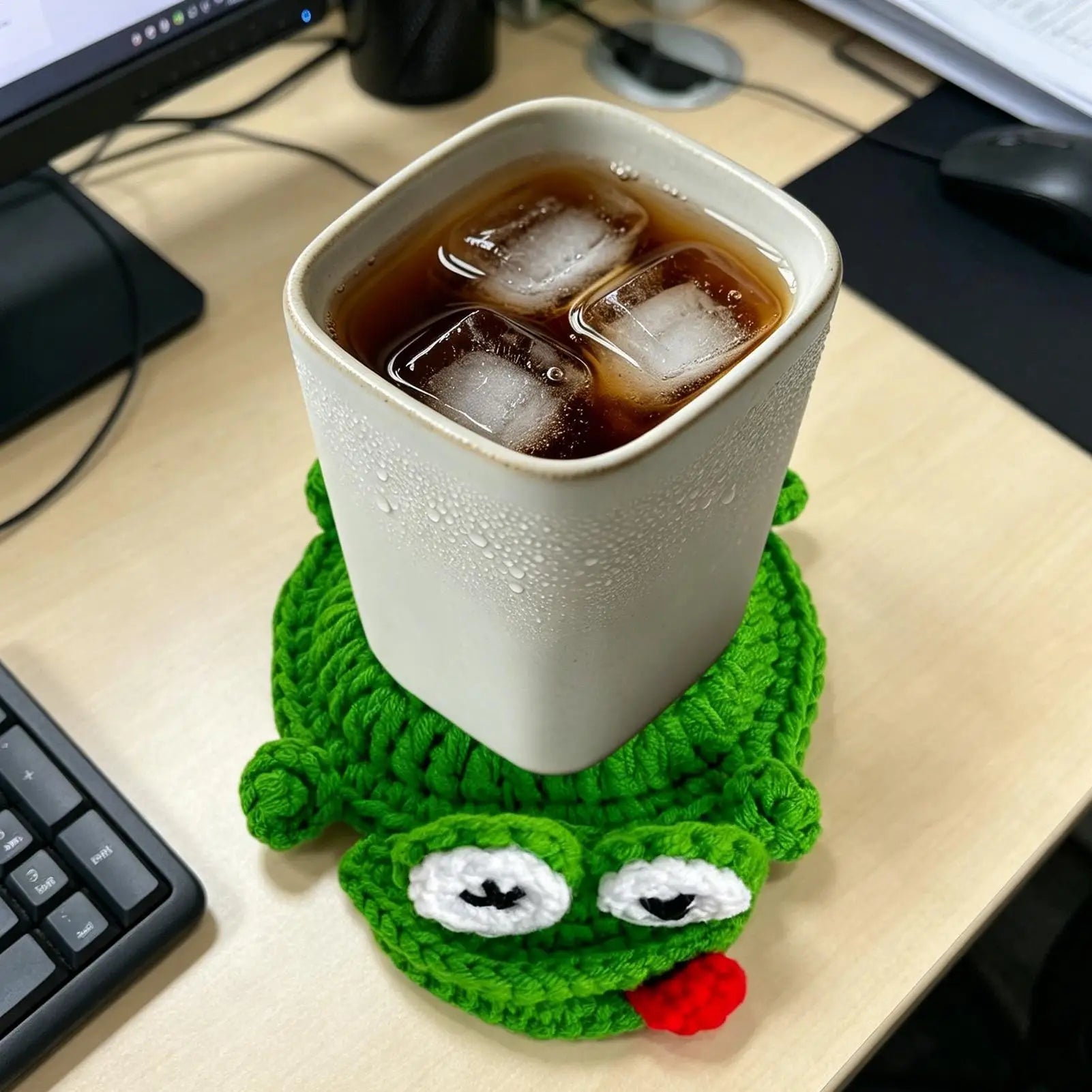 Cup Coasters Crochet Non-slip Funny Home Decor Animal Table Drinks