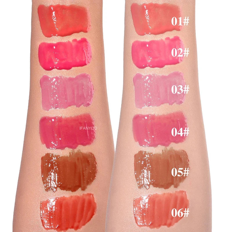 Watery Crystal Clear Jelly Rabbit Lip Gloss Long-lasting Moisturizing Smooth Shimmering Lip Hydrating Liquid Fruit Lip Tint Zpaxo