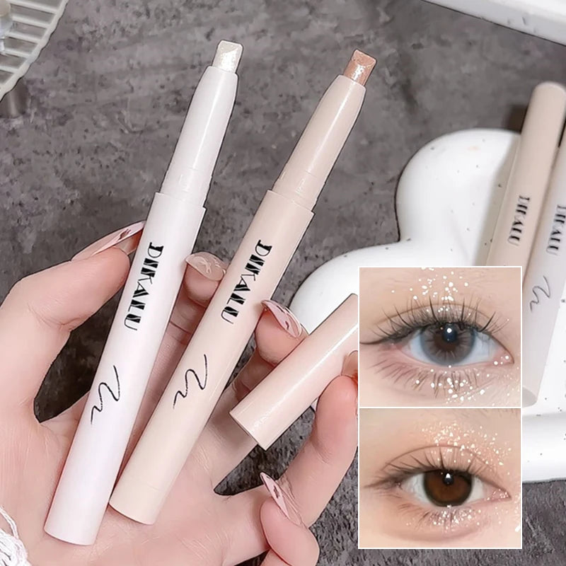 Shiny Pearlescent Eyeshadow Stick Waterproof Long-Lasting Glitter Eye Makeup Monochrome Brightening Highlight Lying Silkworm Pen Zpaxo