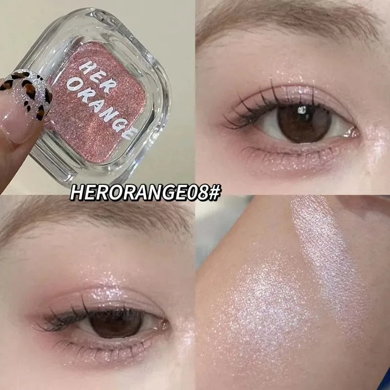 Red Brown Monochrome Eyeshadow Eyeliner Powder Palette Silky Matte Coral Red Lying Silkworm Eyeliner Waterproof Aegyo-sal Makeup Zpaxo 08