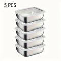 5pcs Stainless Steel Food Storage Stackable Meal Prep Boxes for Kitchen Fridge Lunch Ideal for Meal Prep Travel Kitchen Storage Zpaxo 5Pcs