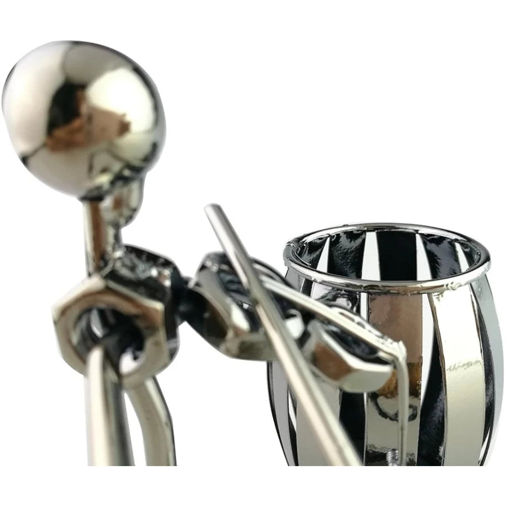 Iron Music Man Metal Pen Holder – Musical Art Pencil Cup
