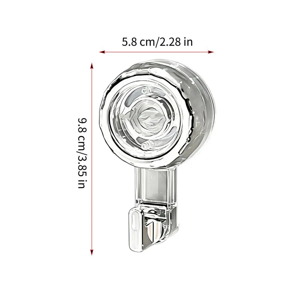 1PC Suction Cup Hooks Vacuum Reusable Shower Hooks Heavy Duty Clothes Hook Traceless Clothes Hook Hanger Storage Hooks Zpaxo Transparent silver