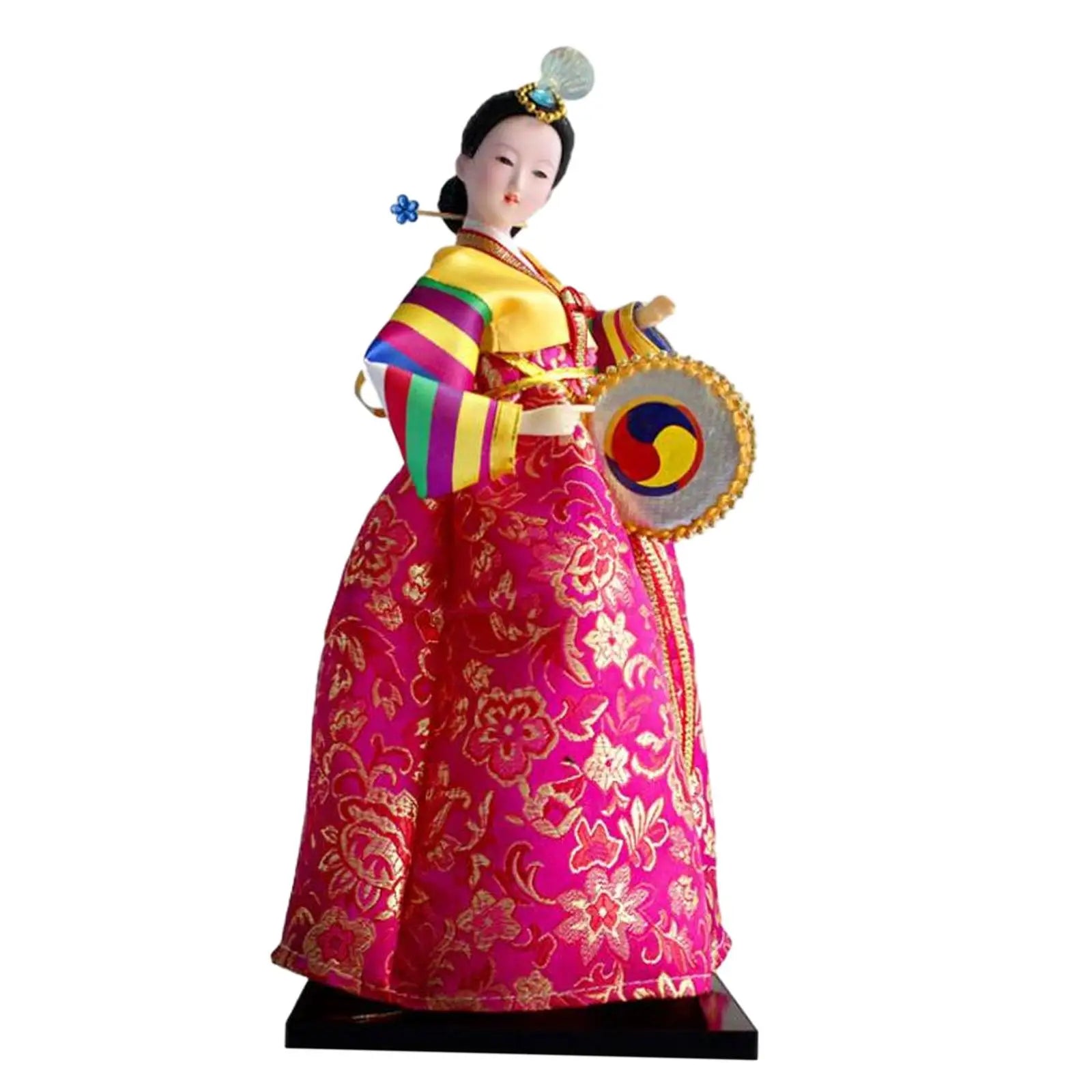 Korean Hanbok Doll Figurine – 12" Resin Collectible Statue Decorative Figurine Zpaxo Style D