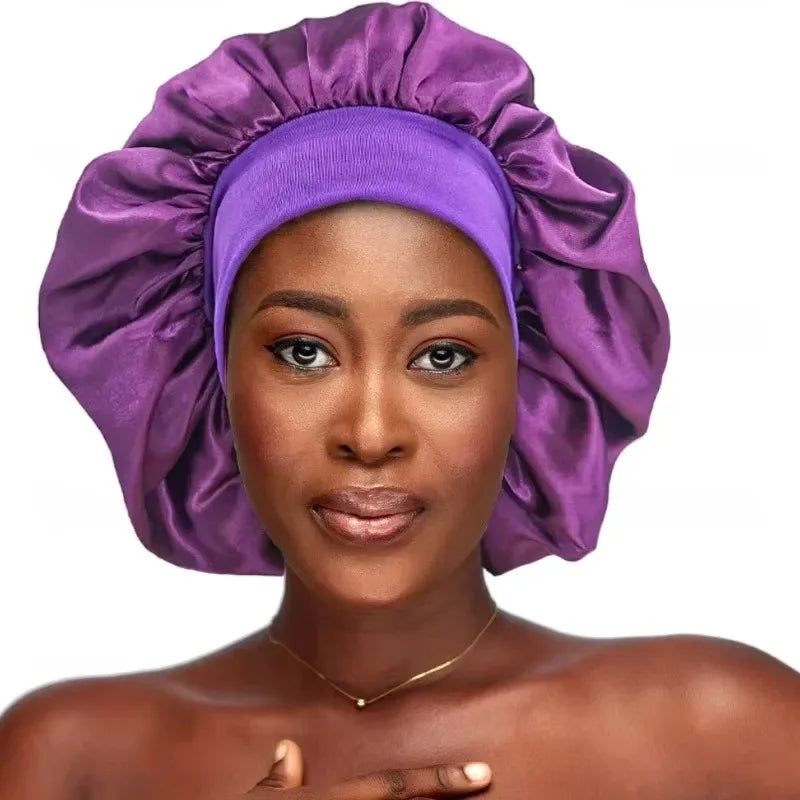 Purple Satin Sleep Bonnet – Silky Night Hair Cap for Women Satin Sleep Bonnet Zpaxo 121-PurpleCap