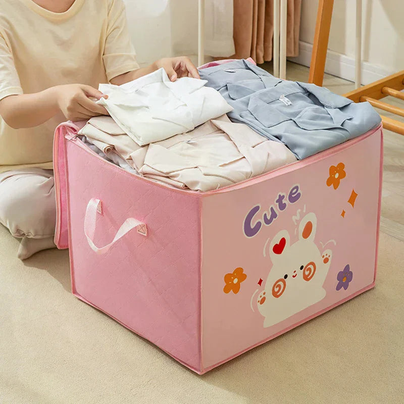 For Cartoon Animal Nursery Toy Bins Cube Folding Toys Storage Box Felt Cloth Fabric Storage Basket Kids Toys Organizer Box Zpaxo