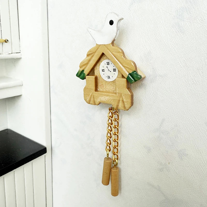 Dollhouse Bird Wall Clock Accessory 1 12 Miniature Home Decor Doll Zpaxo