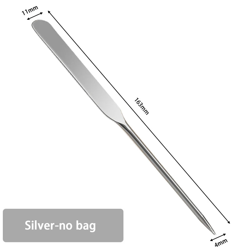 Stainless Steel Makeup Foundation Spatula Mixing Stick Powder Base Zpaxo Silver