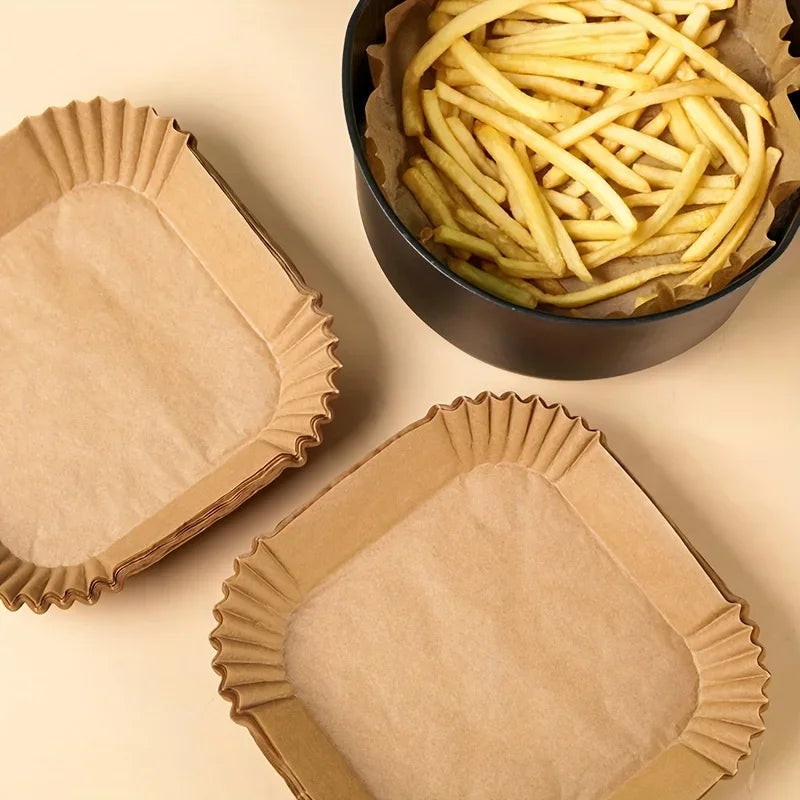 50/100pcs Square Silicone Oil Paper Mini Air Fryer Liner Suitable For Most Air Fryers Non Stick Air Fryer Zpaxo
