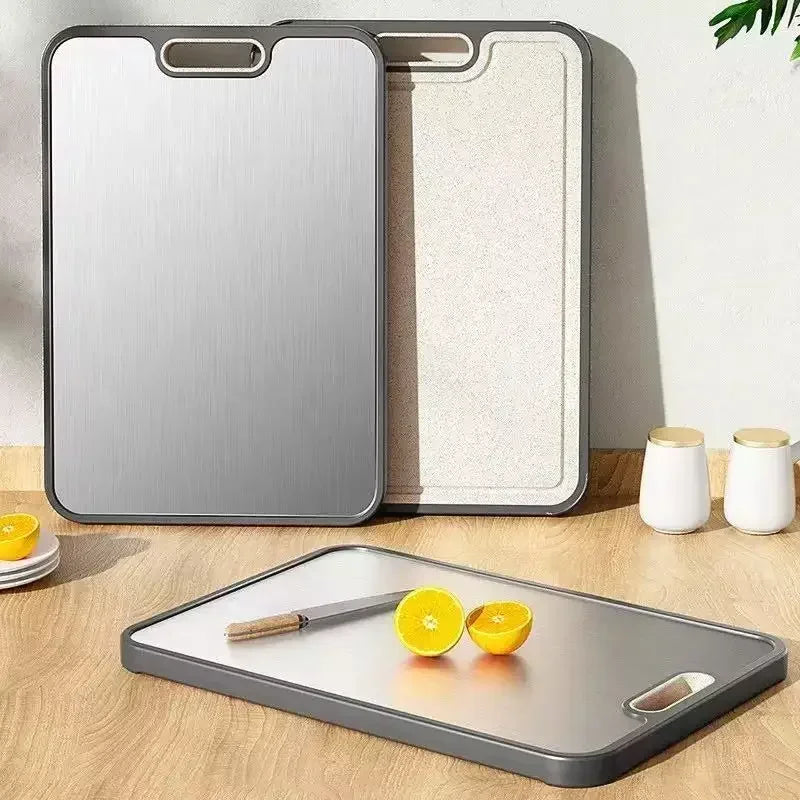 New Kitchen Cutting Board Double Sided Titanium Cutting Boards for Double Sided Food Grade Pure Titanium Wheat Straw PP Zpaxo