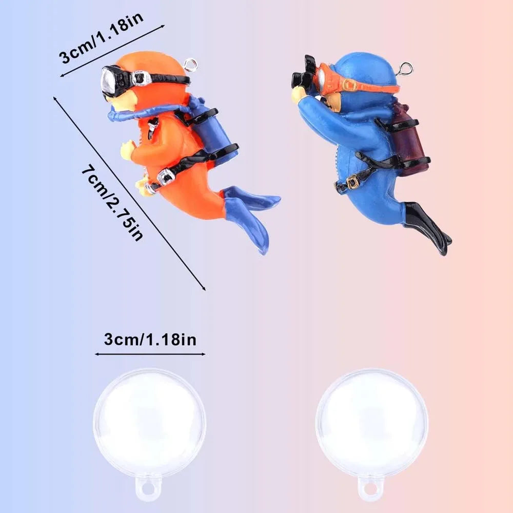 Floating Diver Fish Tank Ornaments – Aquarium Decor 2 Pcs Aquarium Ornament Zpaxo 2pcs