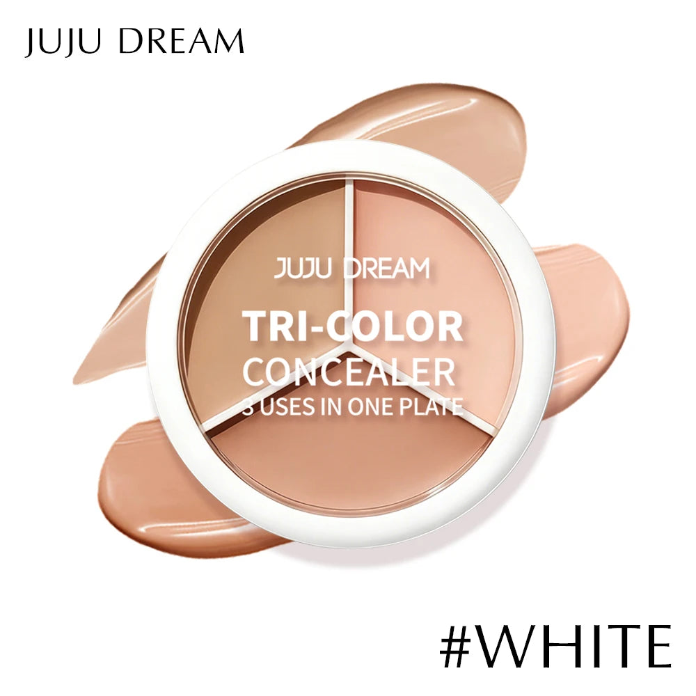 Professional Concealer Palette 3 Shades, Full Coverage Dark Circle Corrector, Face Makeup for Flawless Skin Zpaxo WHITE
