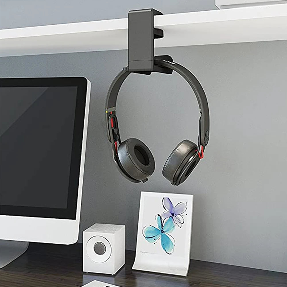 Rotating Headphone Stand PC Gaming Headset Holder Adjustable Clamp-On 360° Rotation Desk Hanger Hook Headphone Storage Zpaxo