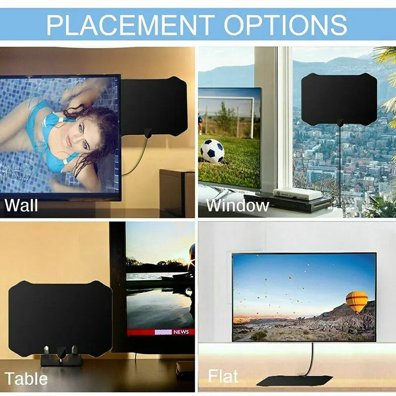 4K High Gain Indoor TV Digital Box TV Antenna HD HDTV Antena DVB-T/T2 DVBT2 Cable TV Antena 5000Miles UHF VHF TV Antenna Booster Zpaxo