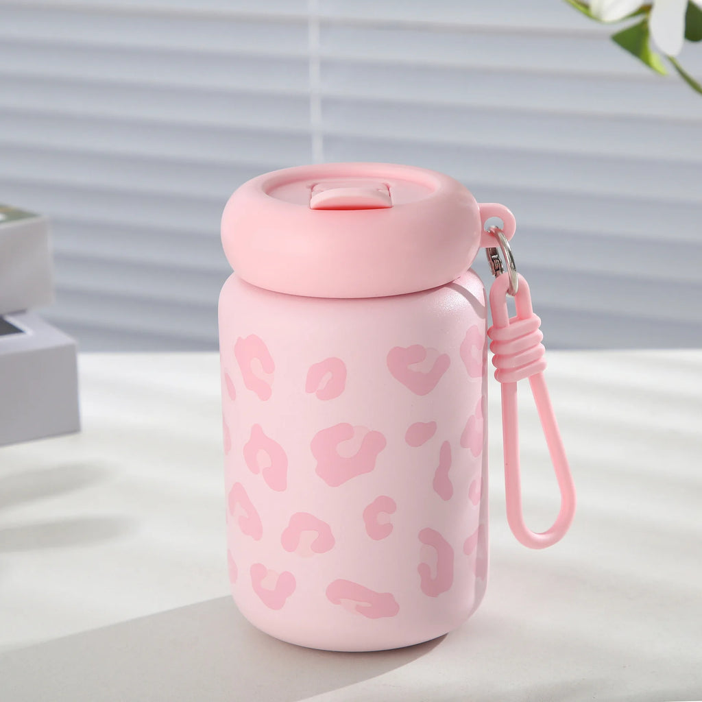 350ml Leopard Print Insulated Cup – 304 Stainless Steel Travel Insulated Travel Cup Zpaxo Pink 350ml