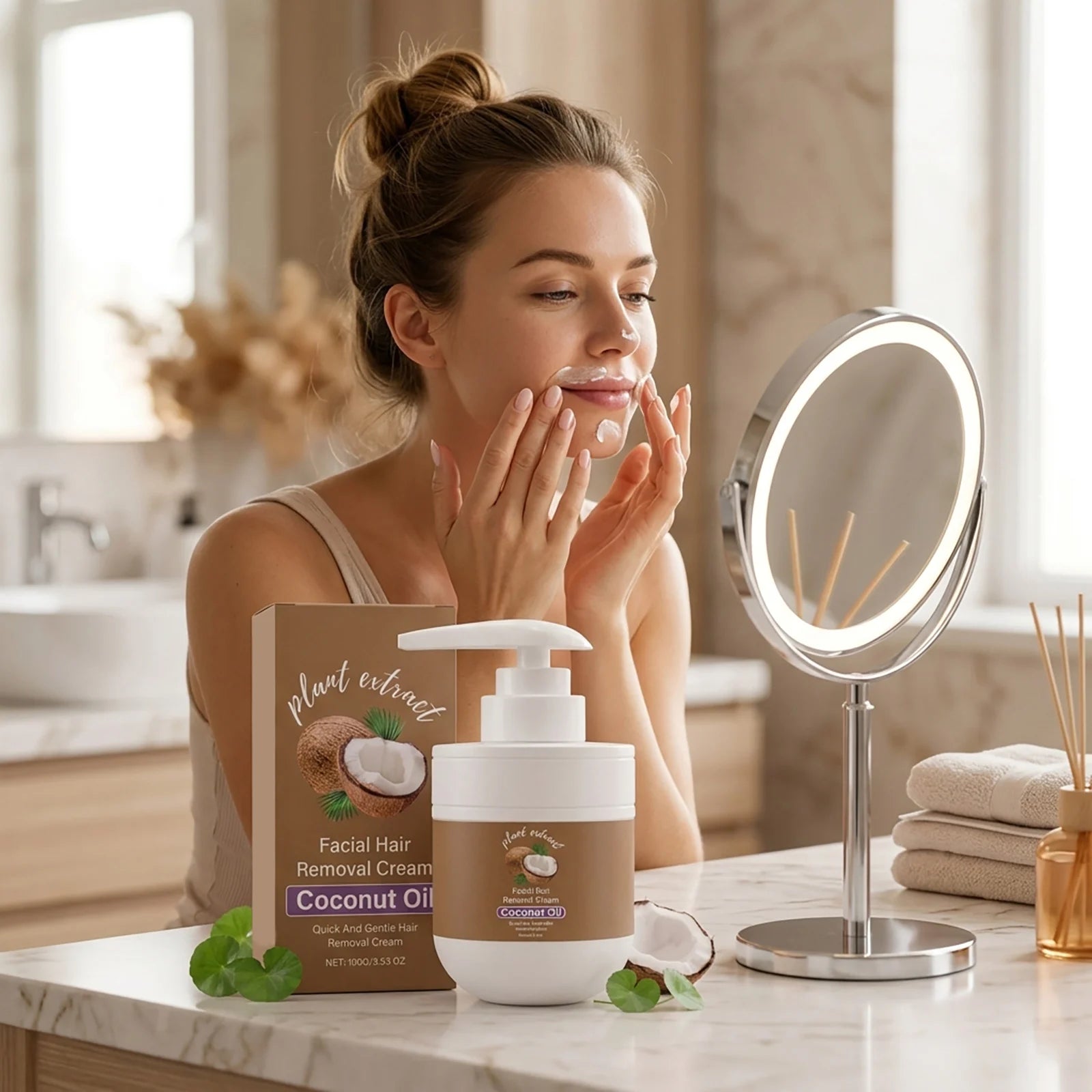Coconut Hair Removal Cream – Painless & Gentle Depilatory Hair Removal Cream Zpaxo