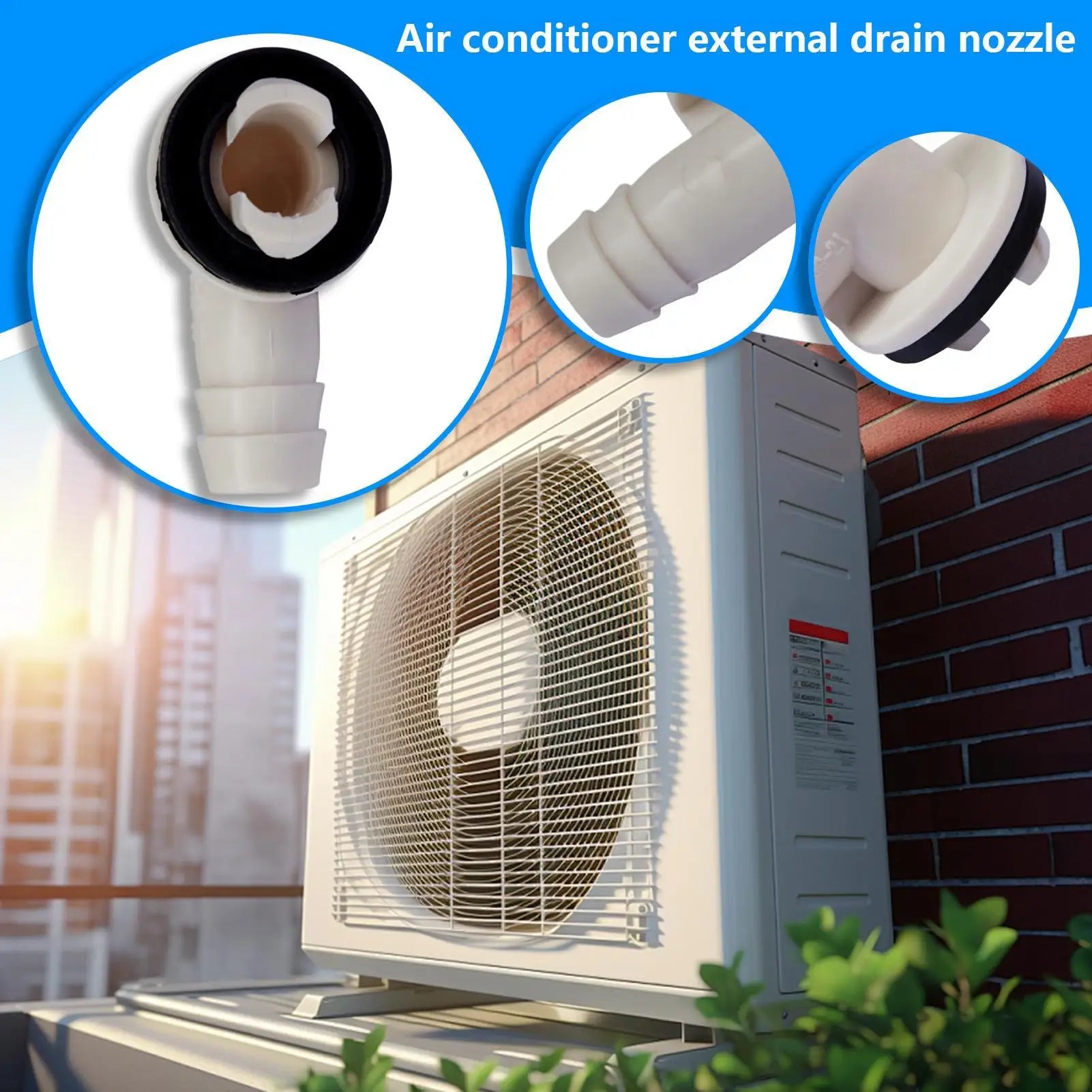 Air Conditioner Drain Hose Connector Drain Hose Spout Nozzle Lightweight Elbow Fitting for Home Users and Professional Zpaxo