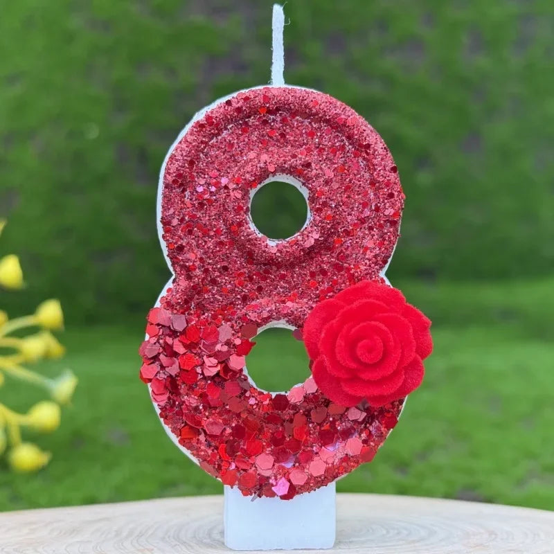 Digital Birthday & Rose Cake Candles – Party & Wedding Decor Cake Decoration Candles Zpaxo 8