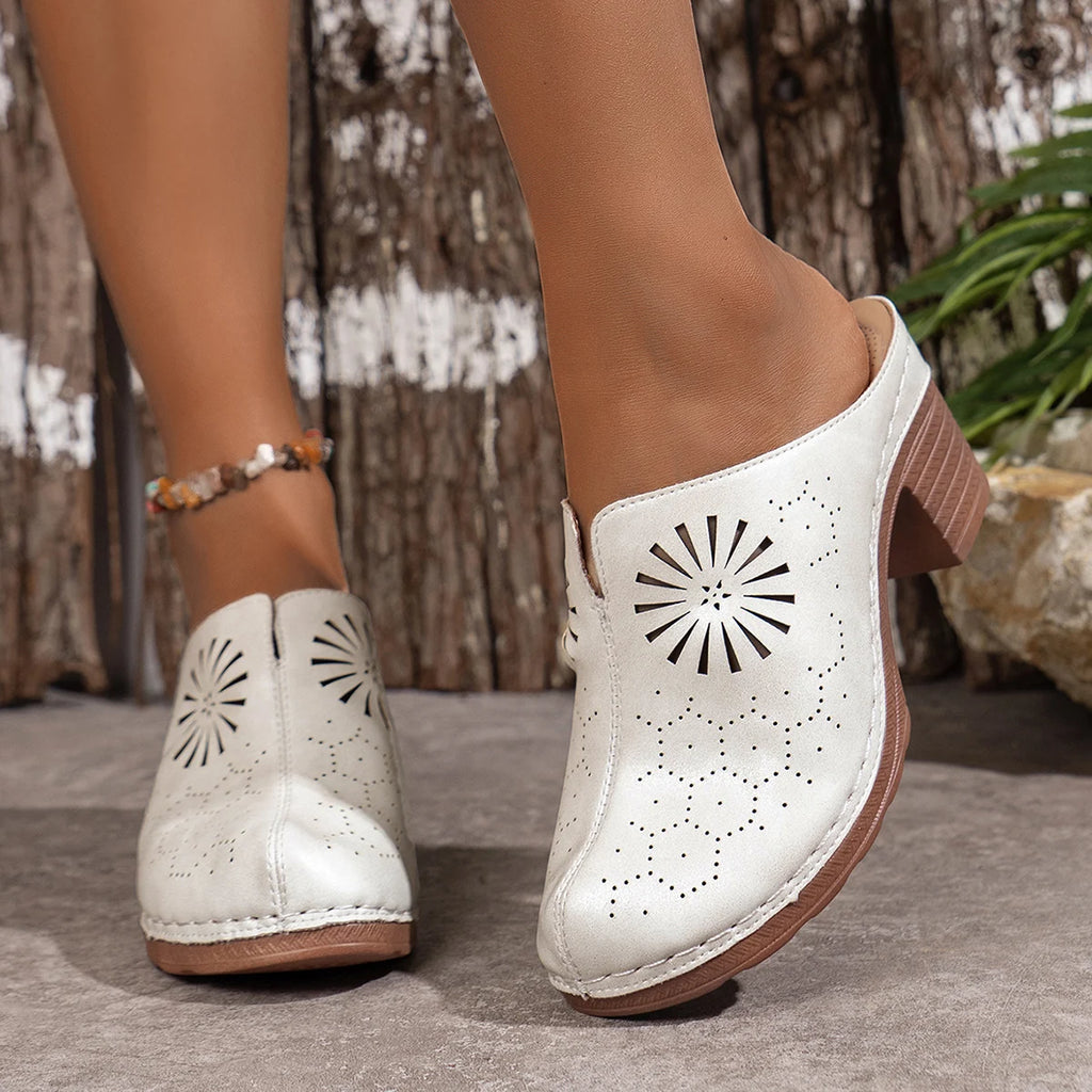 Women Shoes Hollow Out Heeled Thick Soled Cork Wedge Sandals Summer Zpaxo