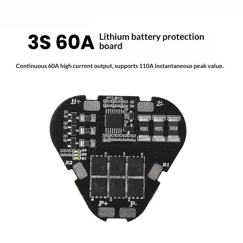 3S 60A BMS 11.1V Li-ion Battery Protection Board for 18650