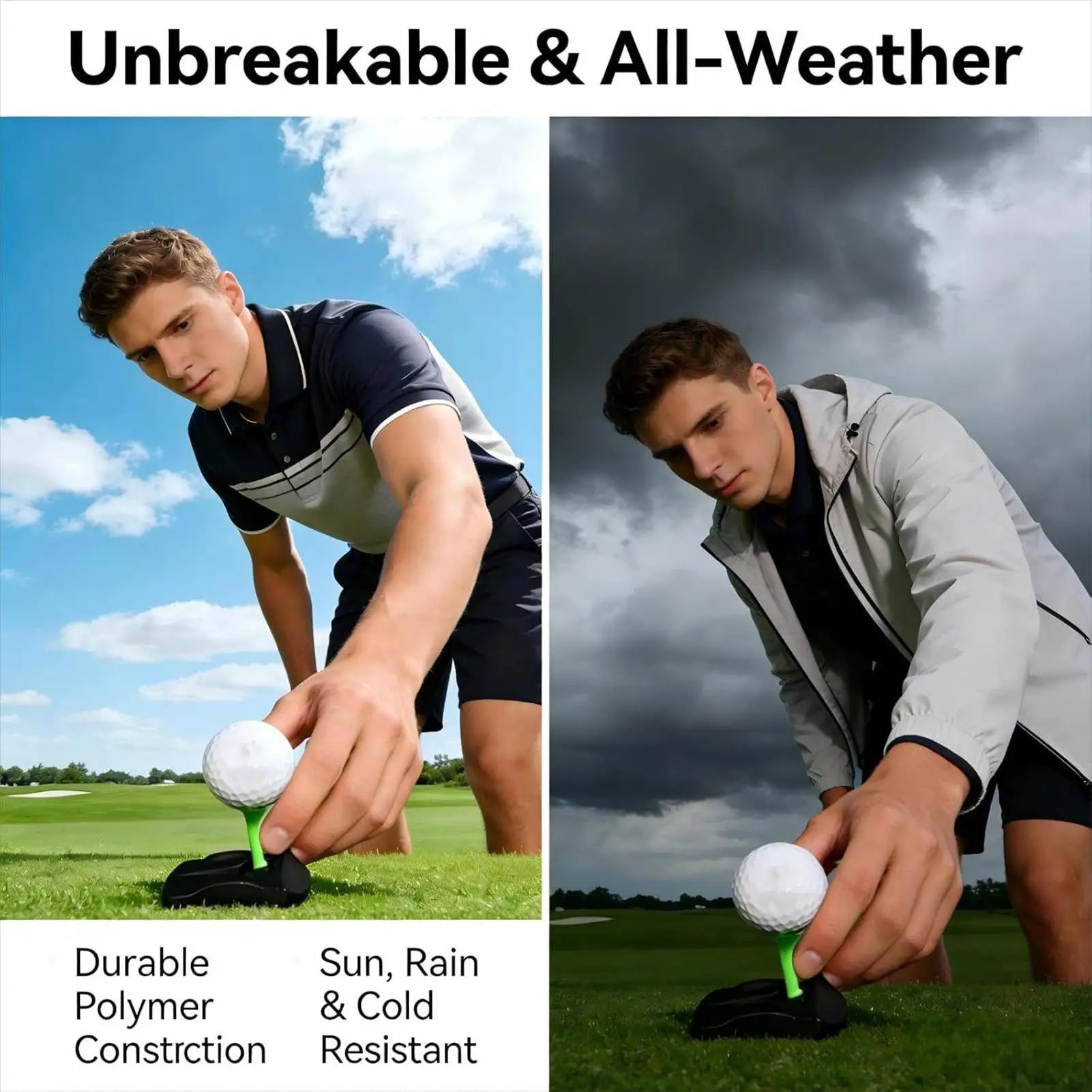 Golf Tee Base Holder 5 Pre Cut Simulator Tees Driving Range Hitting