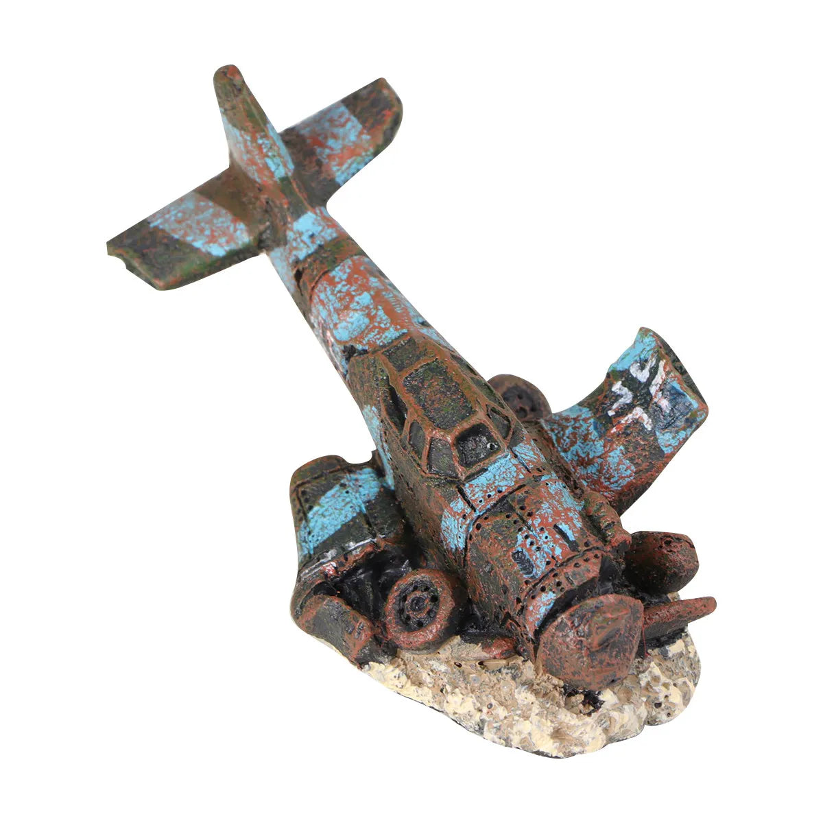Mini Resin Plane Aquarium Decor Artificial Wreckage Fish Tank