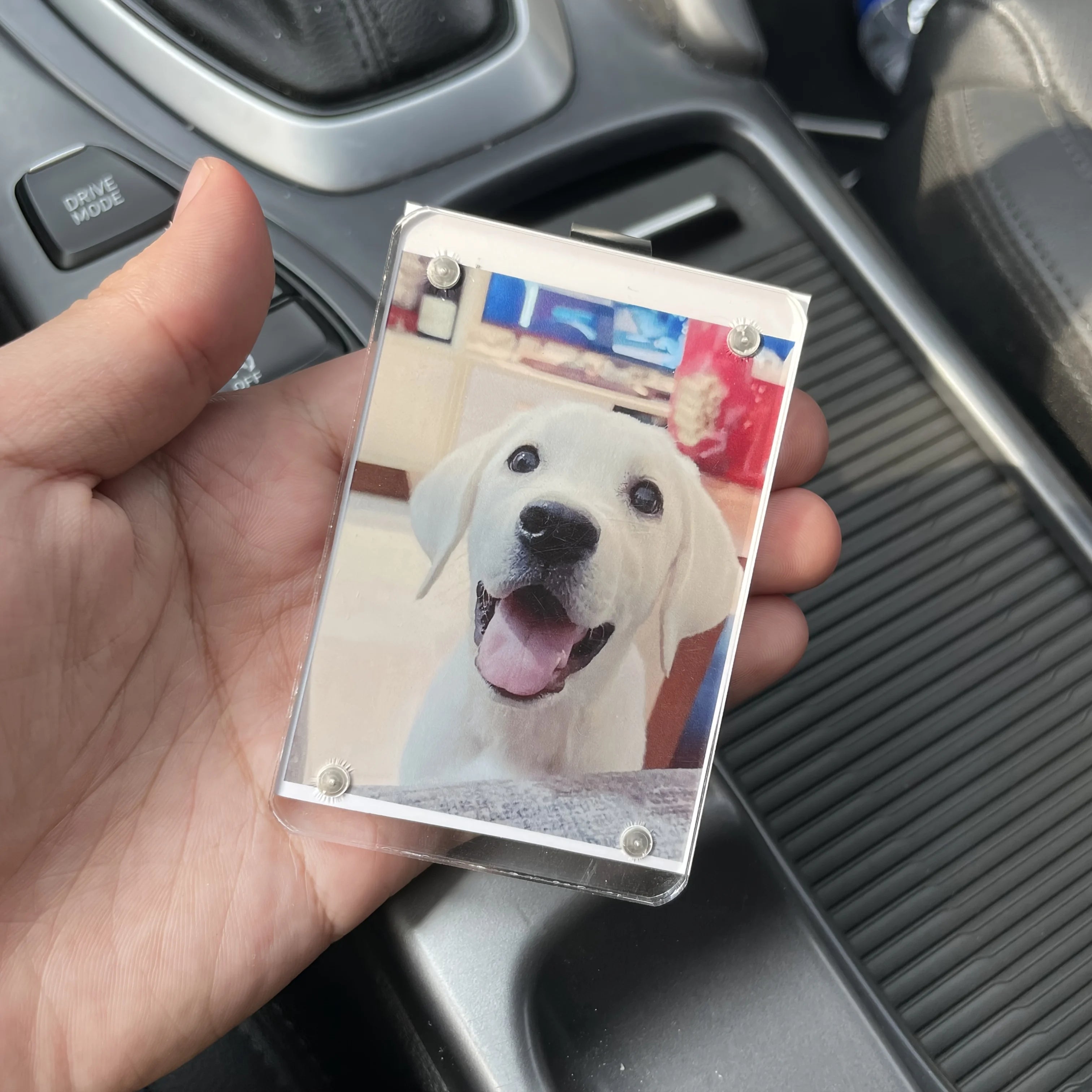 1pc Magnetic Car Visor Photo Clip - Holds Wallet-Sized Photos, Perfect Car Decor & Gift for Couples, Valentine’s Day Zpaxo