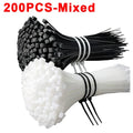 Nylon Cable Ties Adjustable Self-locking Cord Ties Straps Fastening Loop Reusable Plastic Wire Ties For Home Office Zpaxo Mixed-200Pcs 3x100mm