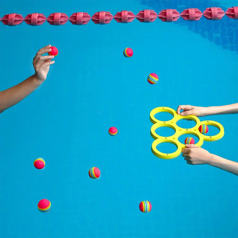 Fun Splash Water Sports Floating Pool Game Toy 10 Rainbow Balls