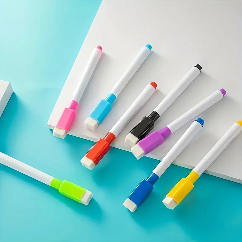 8 Colors Dry Erase Marker Magnetic Eraser Home Office Classroom Zpaxo