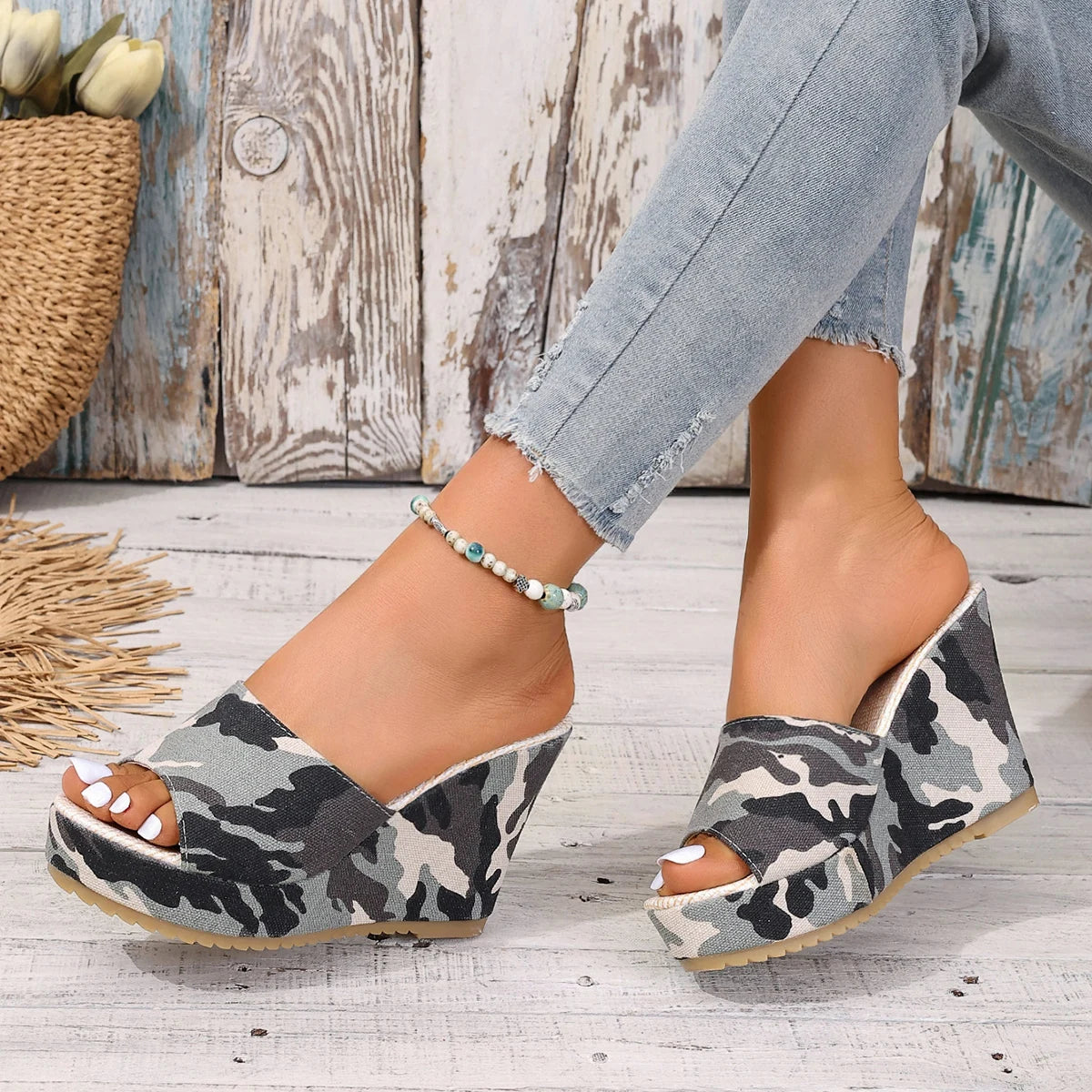 Women Sandals Summer Thick Sole Peep Toe Shoes Women Brand Designer Wedge Slippers Women Fashion Chunky Platform Sandals Woman Zpaxo