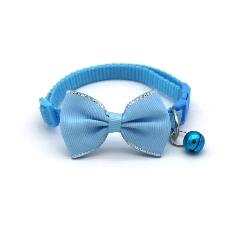 Cute Cat Bow Bell Collar – Adjustable Multicolor Pet Collar