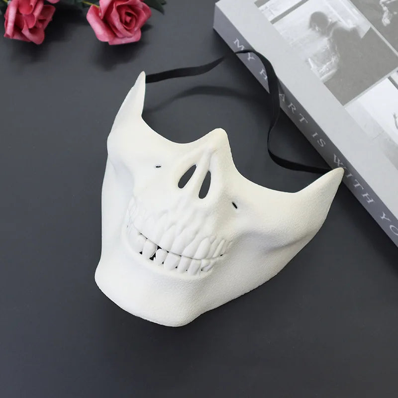 Skeleton Warrior Half Face Mask – Halloween Cosplay & Party Halloween Costume Mask Zpaxo