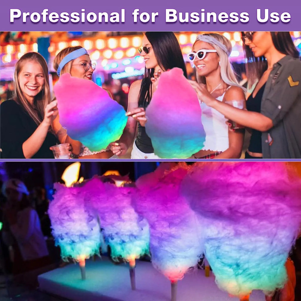 Colorful Flashing LED Cotton Candy Cones Reusable Waterproof Glow