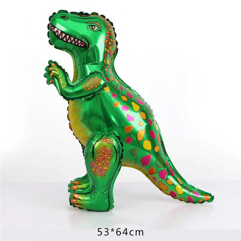 4D Giant Walking Dinosaur Foil Balloons Jungle Animal Childrens Zpaxo green As shown