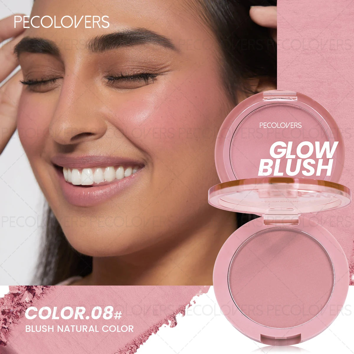 Waterproof Matte Finish Blush Palette，Berry & Coral, for All Skin Tones, Lightweight and Waterproof for All Light Beige Tones Zpaxo 08