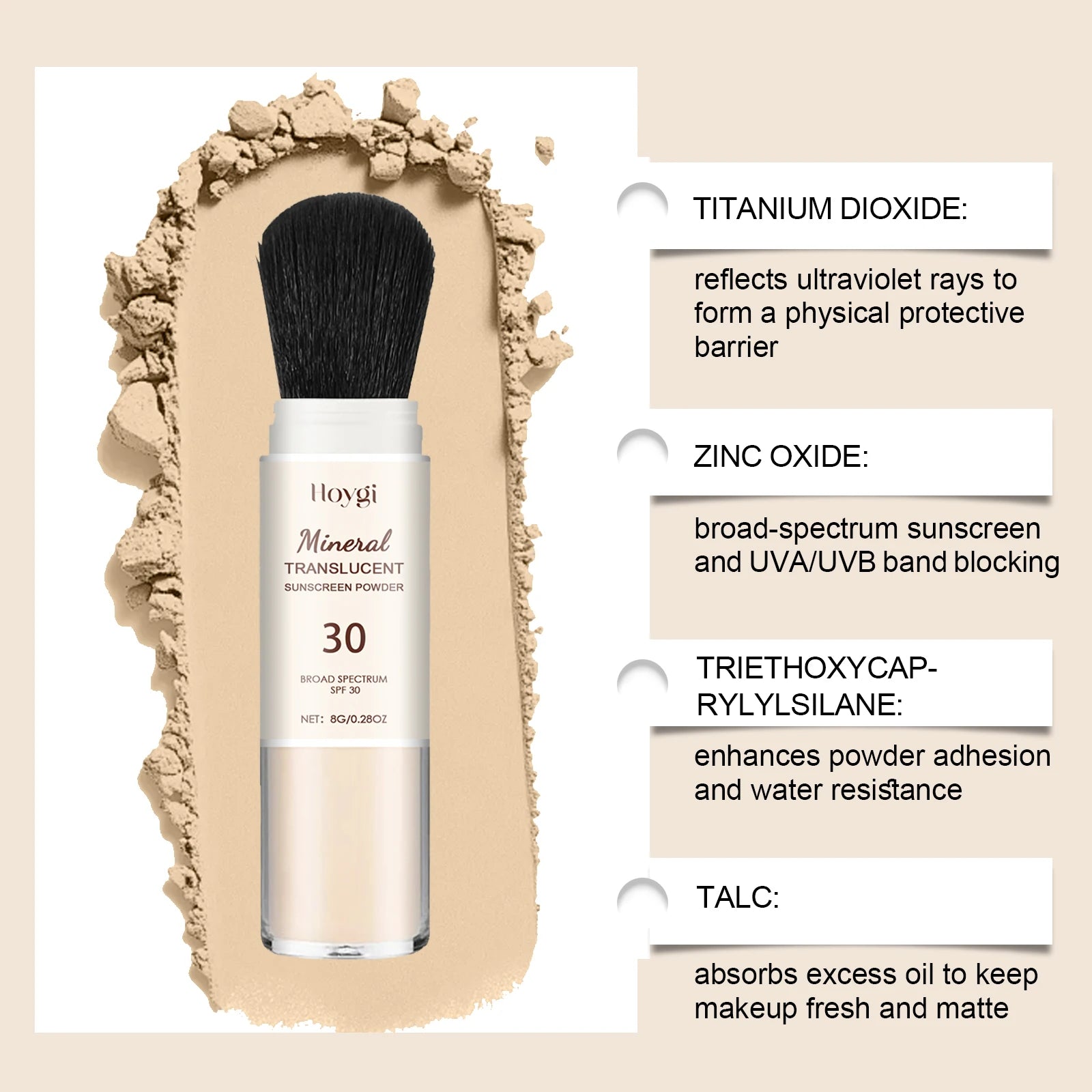 Hoygi Setting Powder – Oil Control Spin Brush, All Skin Types Setting Powder Zpaxo