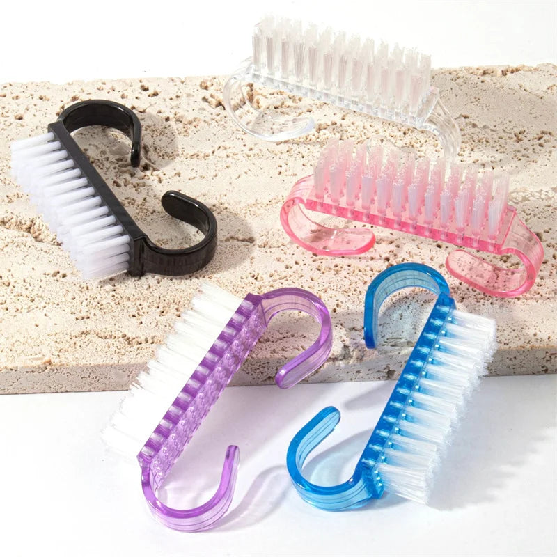 1/10pcs Acrylic Nail Brush Pink Blue Purple Remove Dust Plastic Cleaning Nail Brushes Nail Art Manicure Soft Remover Tools Zpaxo