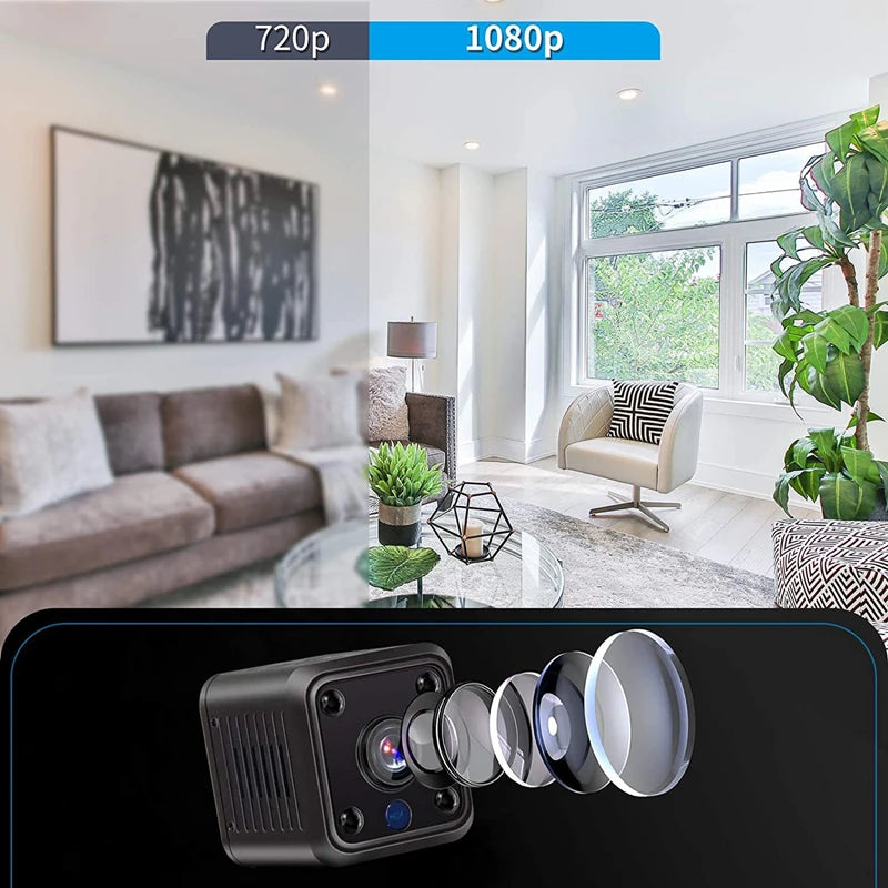 4K Mini Camera 1080P HD Wifi Remote Monitor Baby Pet Built-in Battery