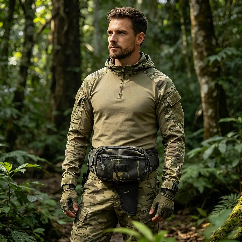 Concealed Handgun Holsters Tactical Waist Bag Nylon Waterproof Multi Pocket EDC Utility Belt Pouch for CS Hunting Zpaxo