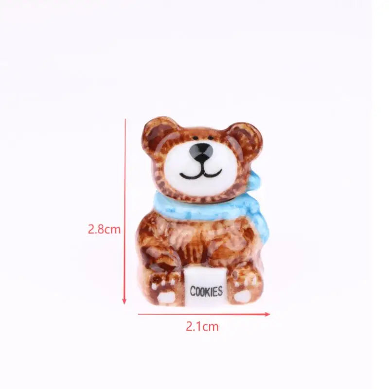 1 3Sets Miniature Dollhouse Porcelain Bear Cookie Candy Jars Zpaxo