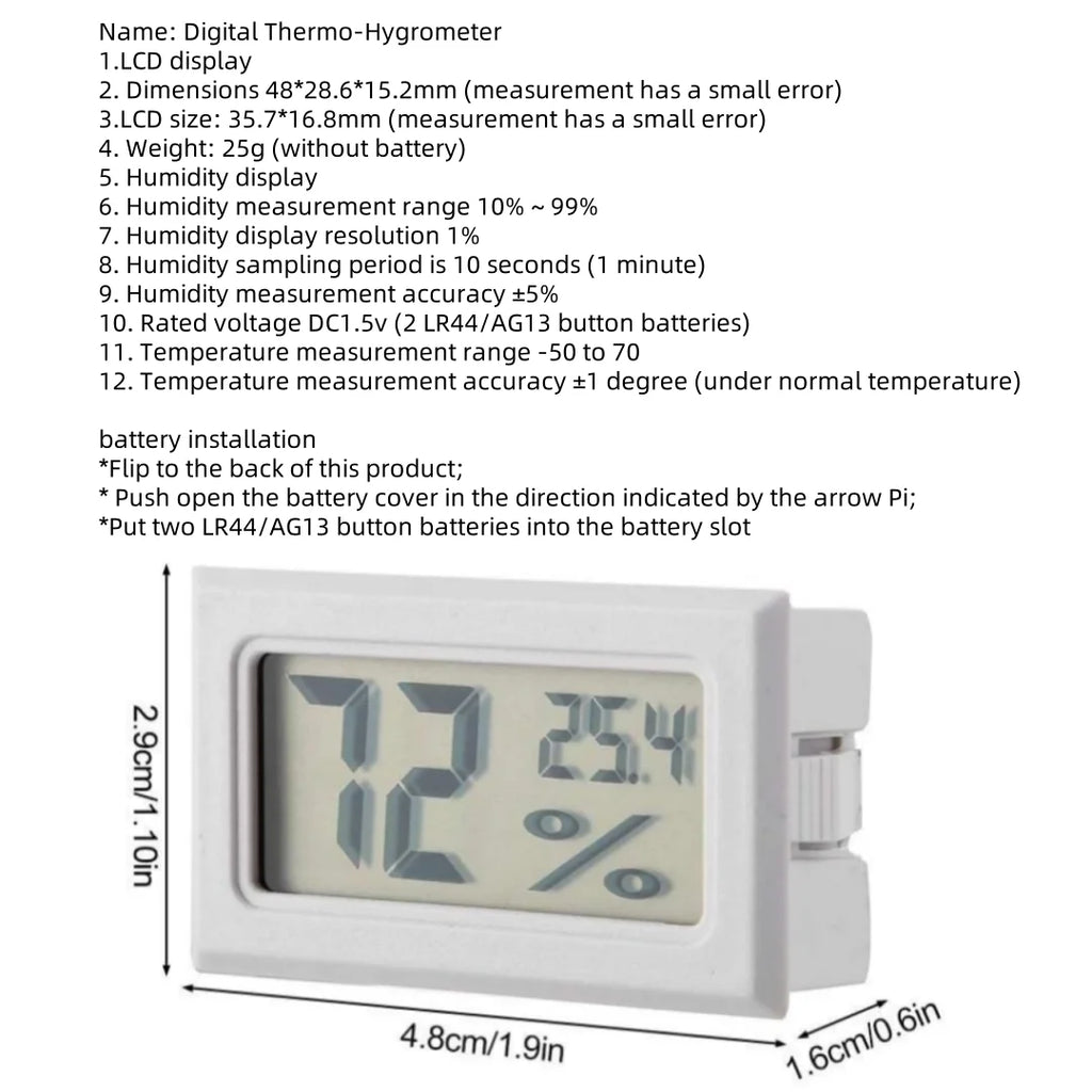LCD Digital Thermometer Hygrometer Probe Fridge Freezer Thermograph