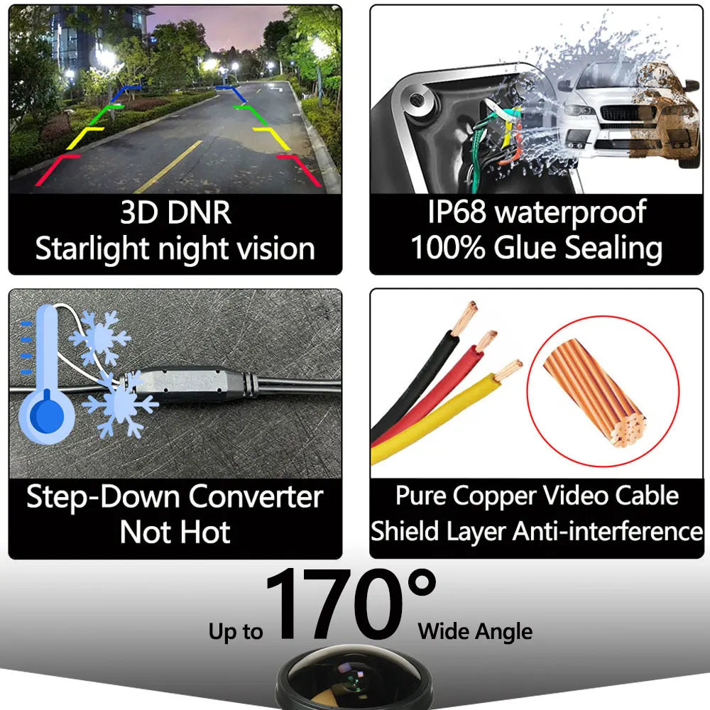 170 AHD1080P CVBS Backup Camera Reverse Rear View Peugeot 206 207 307