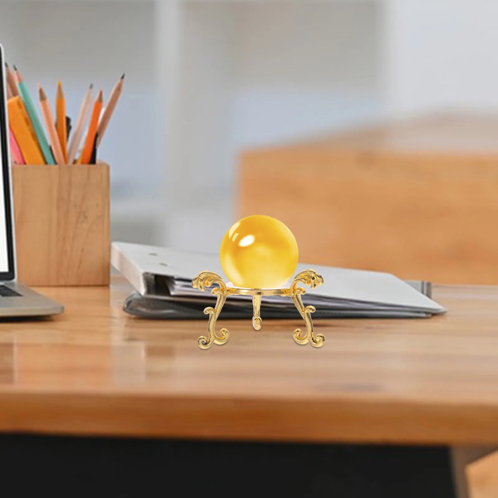 Elegant Alloy Crystal Sphere Display Stand Portable Lightweight