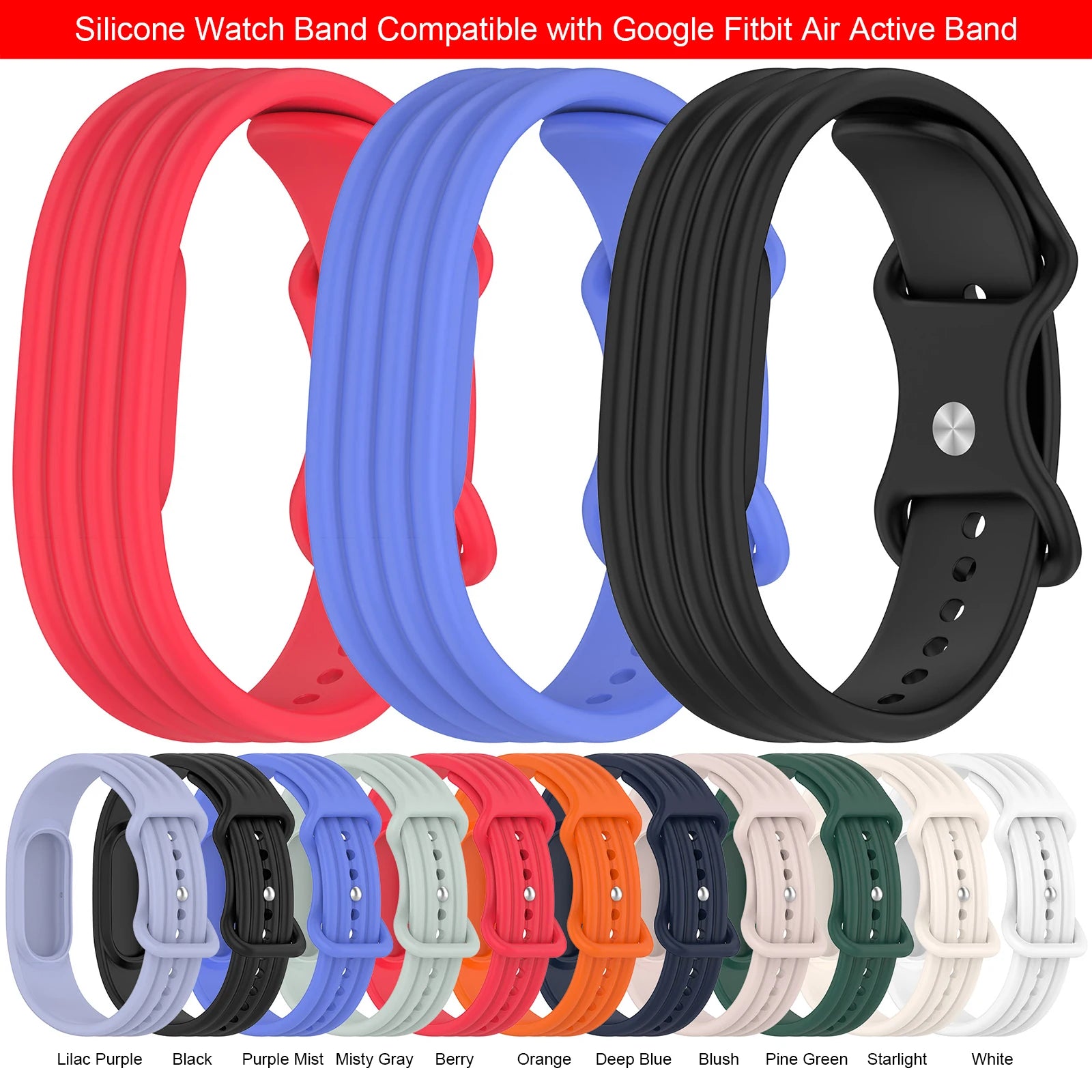 Sport Breathable Band Google Fitbit Air Strap Silicone Loop