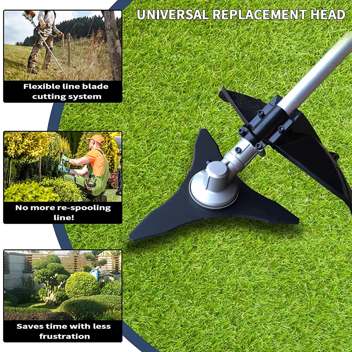10" x 3 Teeth Brush Cutter Blades with Washers Carbon Steel Weed Trimmer Blade Weed Trimmer Head Lawnmower Accessories for Mowe Zpaxo