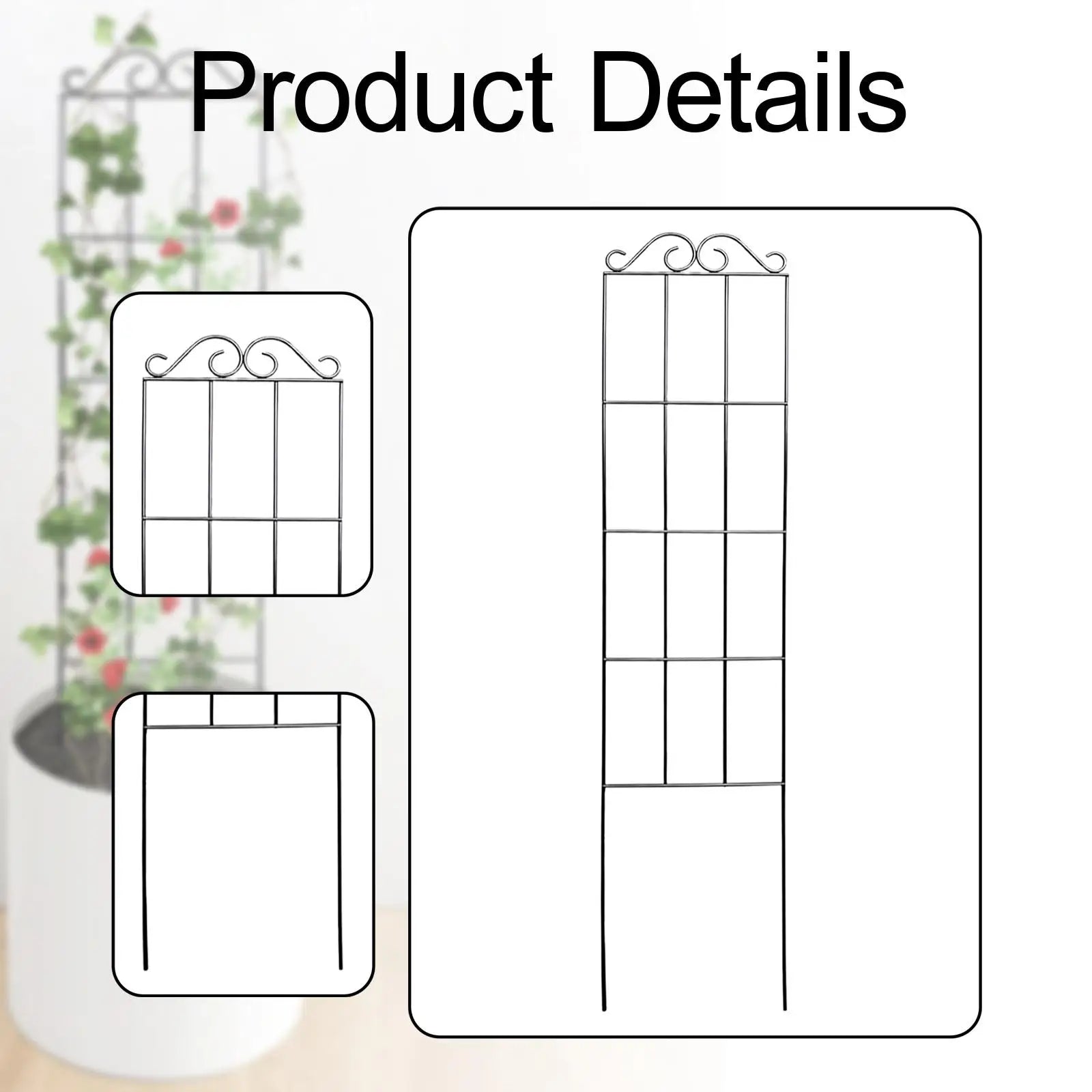 Garden Trellis for Climbing Plants,Flowers Stand,Plant Stake,Rustproof Plant Zpaxo