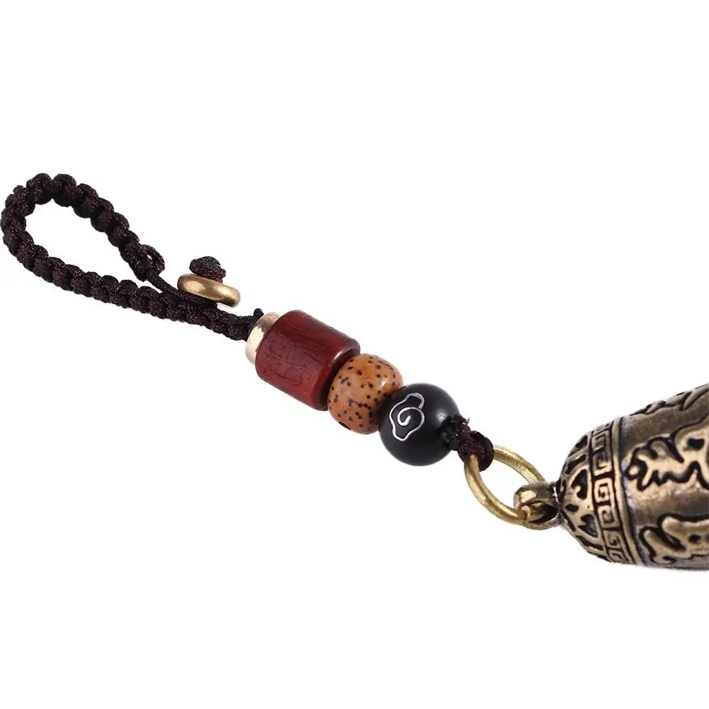 Lucky Rope Interior Accessories Brass Bell Lanyard Pendants Six-word Zpaxo