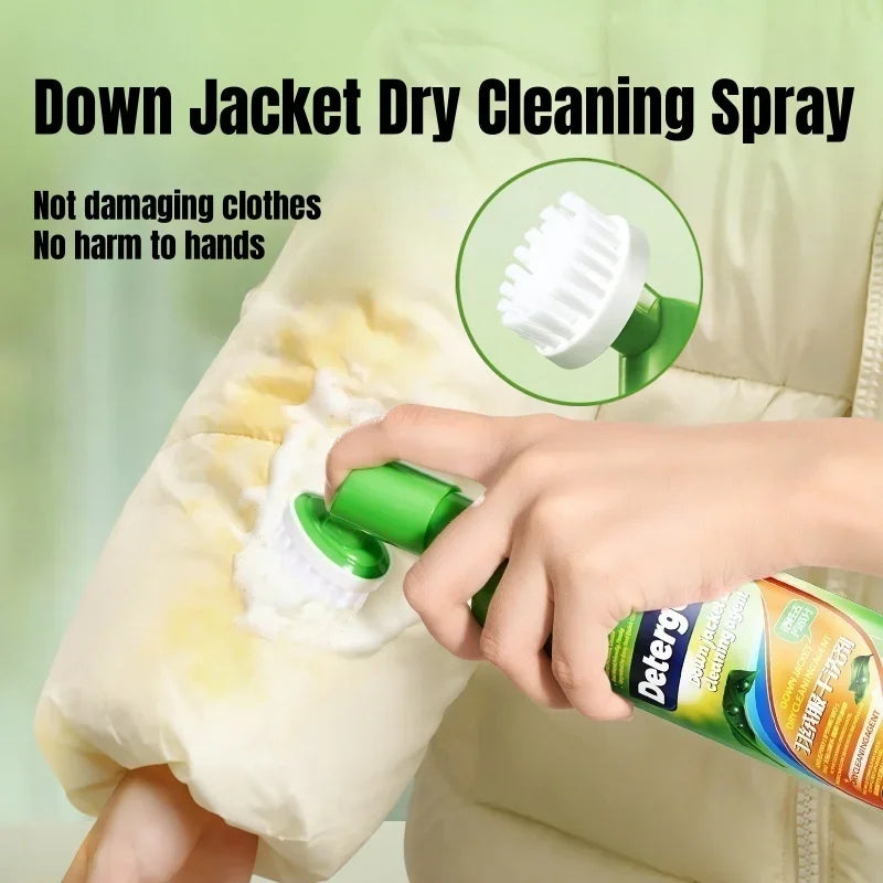 Down Jacket Dry Cleaning Spray Downwear Detergent Agent Dry Cleaner Oil Stain Remover Down Jacket Clothing Foam Cleaning Liquid Zpaxo