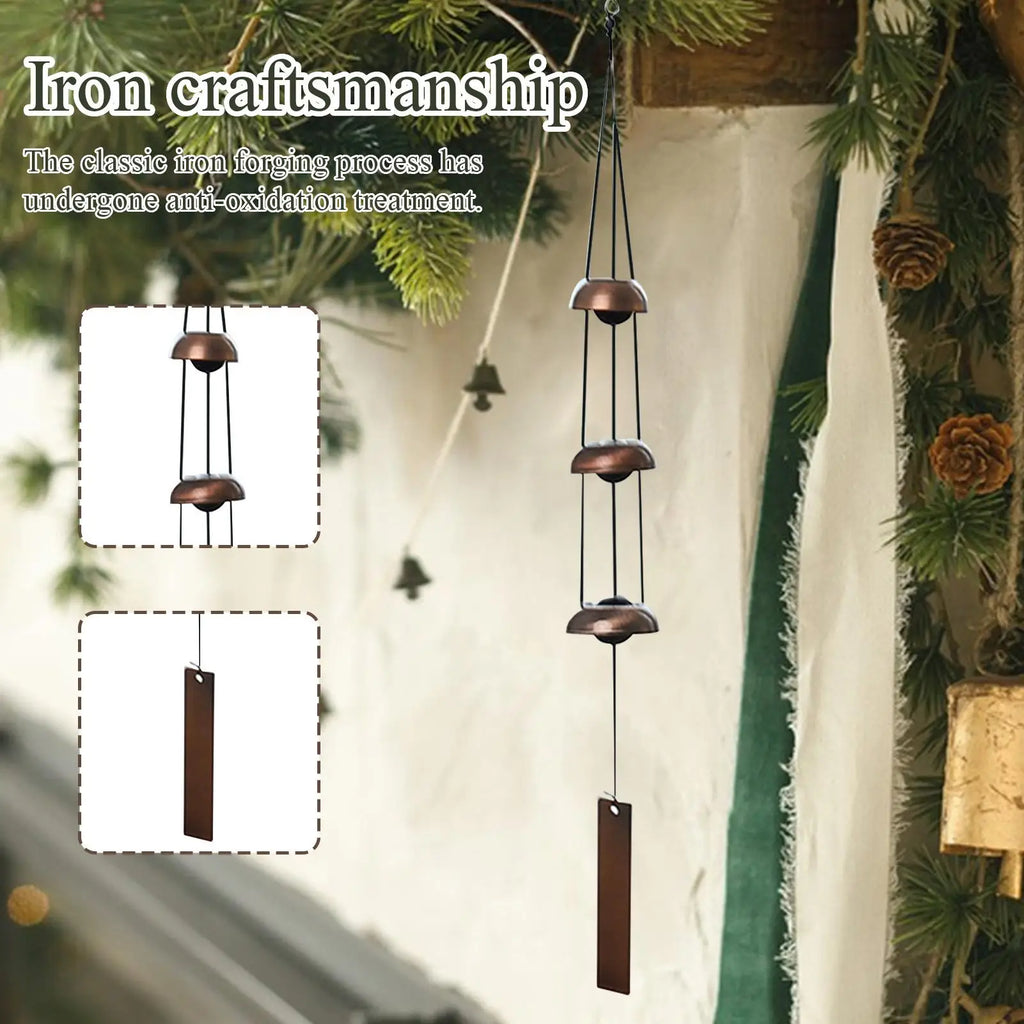 Chimes Outdoors Blessing Sounding Ornament 3 Bells Copper Small Wind